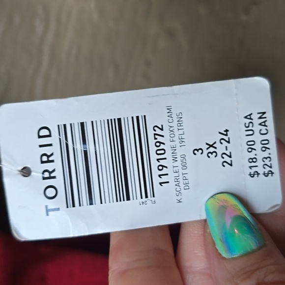 Torrid Scarlet Red Foxy Cami New Nwt 3x - Picture 2 of 11